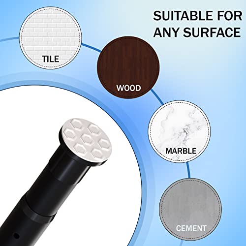 Oxdigi Tension Curtain Rod, No-Slip Spring Tension Rod For Shower And Window, 27.6-43.3 Inches No-Drilling Stainless Steel Curtain Rod Use Bathroom Kitchen Home/Black #TOP2