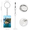 FekiLoot Spirit Island in Lake Keychain Cute Key Chain Double-Sided Key Ring Popularity Key Fob Small Frame Keychains Lightweight Diy Key Holder Craft Supplies Key Charm For Personalized Gifts #1