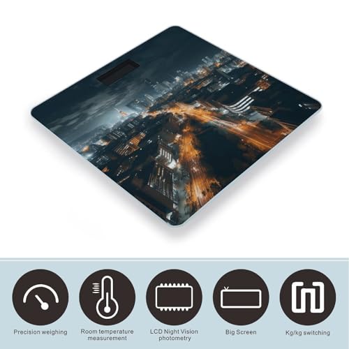 Báscula digital de baño con vidrio templado y pantalla LCD miniatura 3