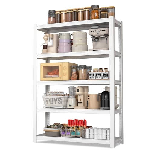 Image of WORKPRO 5-Tier White Shelving with Board, 36.2 inchWx16.5 inchDx72 inchH, 3000LBS Load