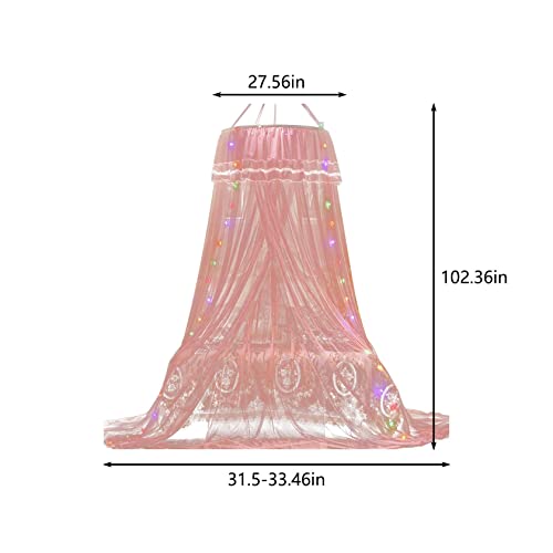 Zzkhgo Mosquito Net For Bed, Princess Round Hoop Sheer Bed Canopy For All Kids Baby,Dome Mosquito Netting Bed Tent Twin Girls Canopy Bed Decor For Baby Crib,Kid Bed And Adult Beds (Pink) #TOP5