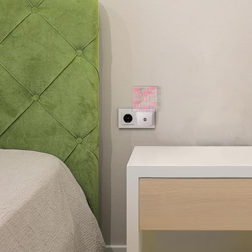 Image of 2 Pcs Pink Bow Night Lights Sensor Night Light Plug in Dusk to Dawn LED Lamps Gift for Indoor Bedroom, Bathroom, Toilet, Stairs, Kitchen, Hallway