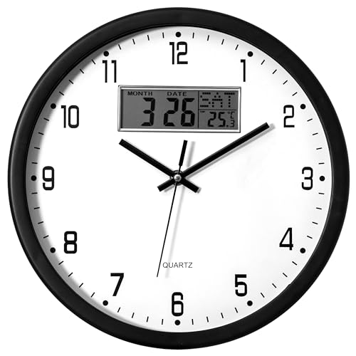 Clockswise reloj de pared analógico y digital 12 pulgadas miniatura 1