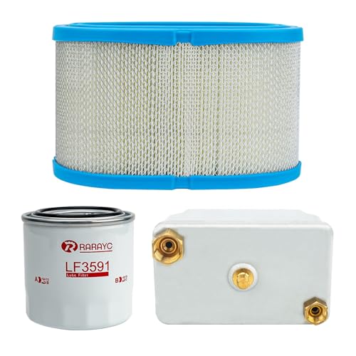 RARAYC Fuel/Air/Oil Filter Kit Compatible with Cummins Onan 6000 7500 8000 Quiet Diesel Generator Replacement LF3591, FF236, 1402897, 1220833, 1492513