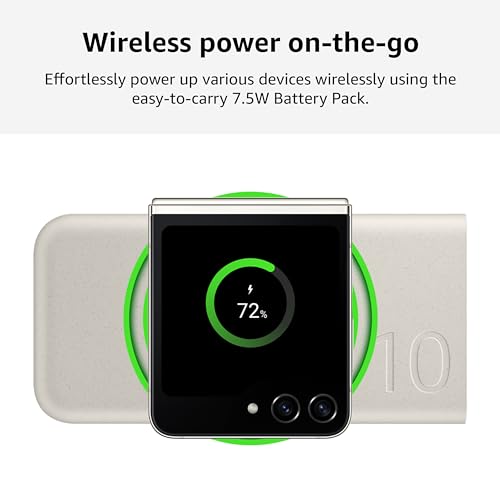 Image of Samsung Galaxy 10000mAh Power Bank, Wireless Battery Pack, Gray