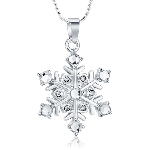 Collier funéraire flocon de neige pour cendres, bijou de crémation