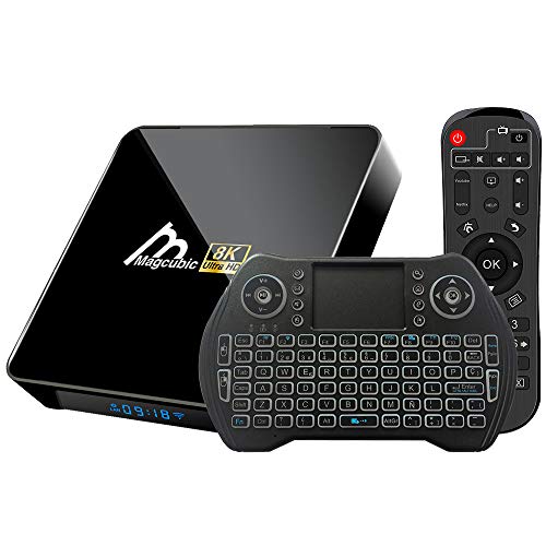 Android TV Box 10.0 4GB 32GB Amlogic S905X3 Decodificador Smart TV Box con teclado inalámbrico retroiluminado USB 3.0 ultra HD 4K 8K HDR WiFi 2.4GHz 5.8GHz BT 4.1 Reproductor Multimedia de Transmisión