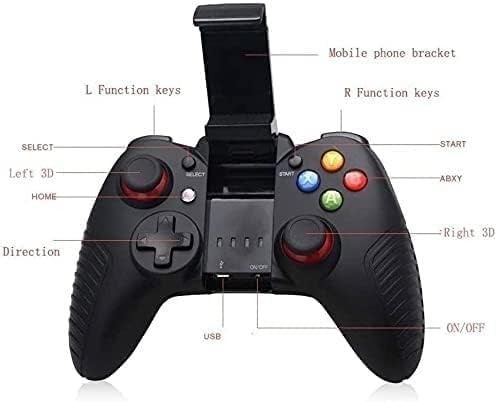 LEONYS Controlador de Joystick de Juego inalámbrico, Gamepad USB Gamepad for Android/iOS/Mac OSX/Win Bluetooth inalámbrico, for Juegos, Accesorios de Consola