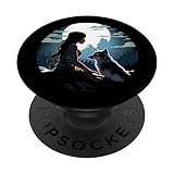 lupo e nativo americano donna ragazza luna piena indiano tribale popsockets popgrip intercambiabile