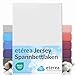 Produktbild etérea Jersey Spannbettlaken 180x200cm - 200x200cm Weiss bis 25 cm Höhe - 100% Baumwolle Comfort Spannbetttuch, Oekotex Matratzen Bett Bezug - Bettlaken 180x200 cm - 200x200 cm - Weiss