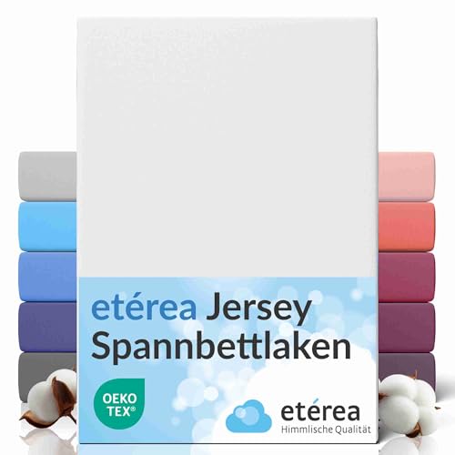 etérea Jersey Spannbettlaken 100x200cm - 120x200cm Weiss bis 25 cm Höhe -...
