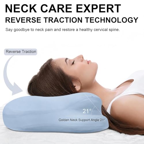 DIICRIN Cloud Pillow for Sleeping, Cervical Neck Support Memory Foam Pillow — view 2
