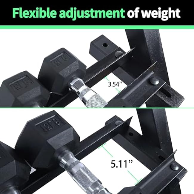 Heavy Duty Steel Dumbbell Rack for 5-50lb Adjustable Dumbbell Weight Storage 3-Tier Weight Stand Rack Home Gym Organizer 1100 LBS Weight Capacity