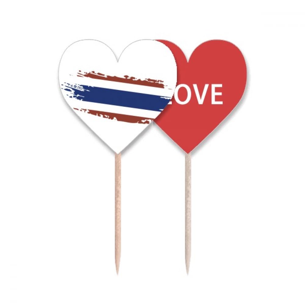 Drapeau Thaïlande pique gâteau cœur pour sublimer vos apéritifs maison
