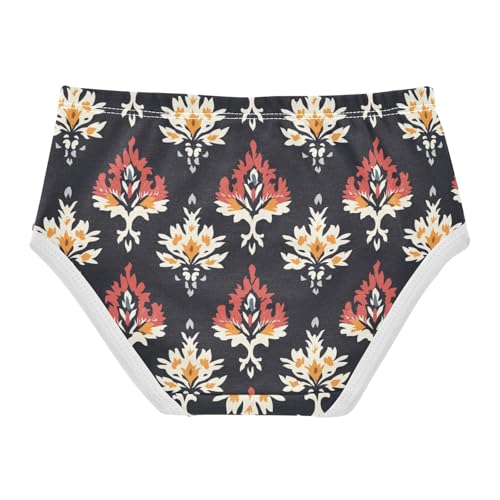 ZZKKO Ethnic Pattern Floral Girls Underwear Toddler Panties for Girls Comfort Brief Size 2-8T2
