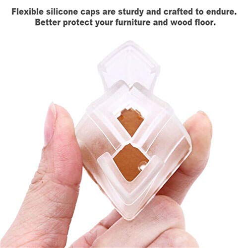 Bloss Chair Leg Caps Feet Pads for Furniture Wood Floor, Chair Legs Covers Furniture Cups Prevent Scratches Fit Square Chair Legs Length 1-1/4 to 1-1/2 Inches (Pack of 24) - Thumbnail 5