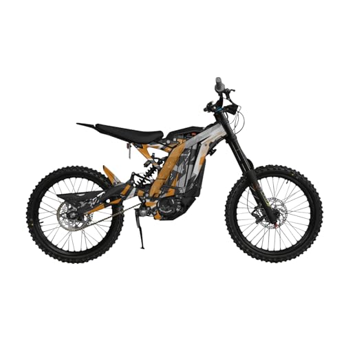 Image of Surron Light Bee Graphics Kit Wrap - Grunge Star Orange - Sur-Ron Skin - Premium 3M Vinyl Protective Wrap Decal Cover - Easy to Apply | Crafted in The USA by MightySkins