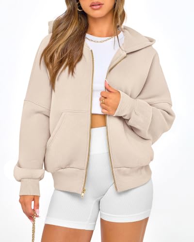 BTFBM Hoodies For Women Sweatshirt Fall Fashion Clothing 2026 Long Sleeve Fleece Jacket Winter Outfits Y2k Zip Up Hoodie(Apricot, Large) — view 2