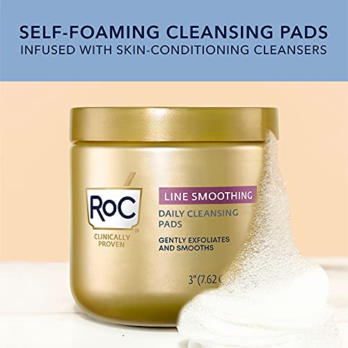 Roc Resurfacing Disks, Hypoallergenic Exfoliating Makeup Remover Pads For Wrinkles And Skin Tone, Hypo-Allegenic Skin Care, Oil-Free Daily Cleanser, 28 Count (Packaging May Vary) #TOP2