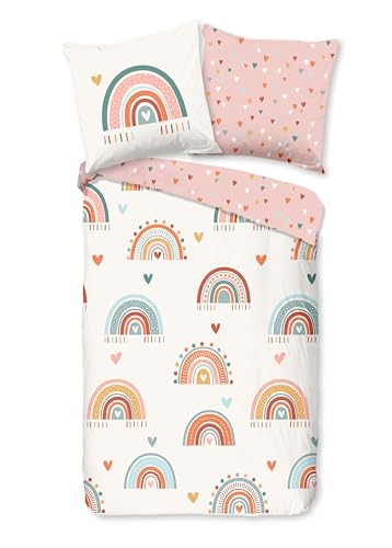 Good Morning Kinder Baby Bettwäsche 100x135 Louie Indie Herzen Regenbogen 33012