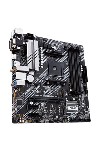Image of ASUS Prime B550M-A AC AMD AM4 (3rd Gen Ryzen) Micro ATX Motherboard (PCIe 4.0, WiFi, ECC Memory, 1Gb LAN, HDMI 2.1 /D-Sub, 4K@60HZ, Addressable Gen 2 RGB Header and Aura Sync)