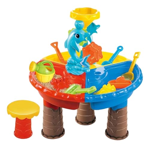 Stibtmr Mesa de Juegos acuáticos para jardín para niños, Mesa de para niños, Mesa de al Aire Libre y Mesa de Agua, Caja de, con Juguete acuático y promoción sensorial interactiva