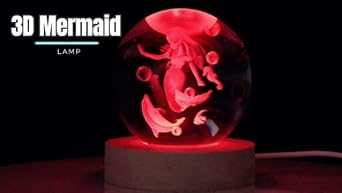 Shellvcase 3.15in 3D Mermaid Nightlight, Mermaid Lamps for Girls