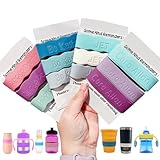 3 Piece Personalized Baby Bottle Labels for Daycare School Summer Camp Customized Children's Water Bottle Name Bands Custom Engraved Reusable Silicone Cup Bands Labels