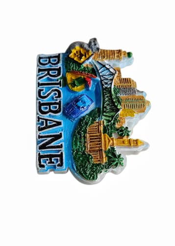 Imán de nevera Brisbane Australia polyresina 3.1x2.2 in miniatura 6