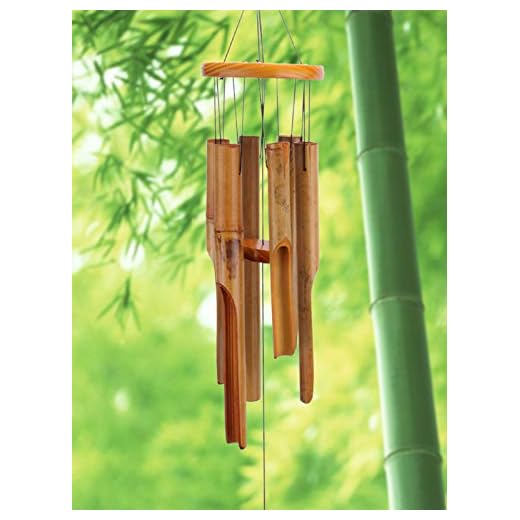 Afirst Wooden Wind Chimes Outdoor, Bamboo Wind Chimes with Amazing Deep Tone for Patio Garden Home Décor, Natural Beautiful Sound