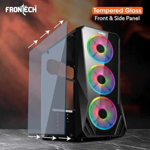 Frontech Computer Case FRONTECH IRIS Gaming Cabinet /Computer Case with HD Audio | ATX /Mini ...