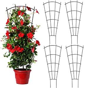 Mklsit 43 inch Tall Metal Plant Trellis 4 Pack Black