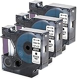 Oozmas Compatible Clear Label Tape Replacement for Dymo D1 Black on Clear Tape 45010 (45110) S0720500 Refills for LabelManager 160 280 420P 360D 450 210D Label Maker, 1/2 Inch x 23 Feet, 3 Cartridges