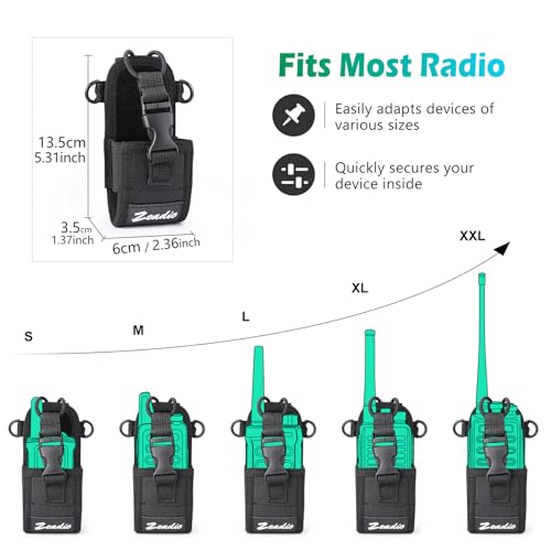 Zeadio Vielseitige Zwei-Wege-Funkgerät-Hülle, Universelle und langlebige Holstertasche für Funkgeräte und Walkie-Talkies (ZNC-D, 1 Stück)