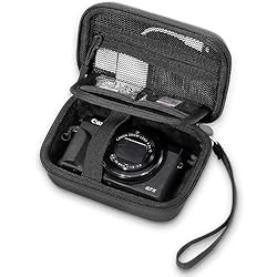 ProCase Funda Rígida para Canon G7X Mark III/II, G...: Tamaño compacto: 12.4 × 8.6 × 6 cm, ligera y práctica. Diseñada para cámaras de hasta 11.5 × 7.5 × 5 cm. Compatible con Canon SX740 HS, Canon G7X Mark III/II, Sony Cybershot, Sony ZV-1F, Ricoh GR III, Kodak Pixpro WPZ2/FZ55/FZ45/FZ53/FZ43/C1, LUMIX D...