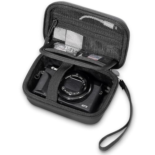 ProCase Étui pour Appareil Photo Compact pour Canon PowerShot SX740 HS/Canon G7X Mark III Mark II/Kodak/Sony ZV-1, EVA Housse de Transport pour l'appareil Photo Numérique -Noir