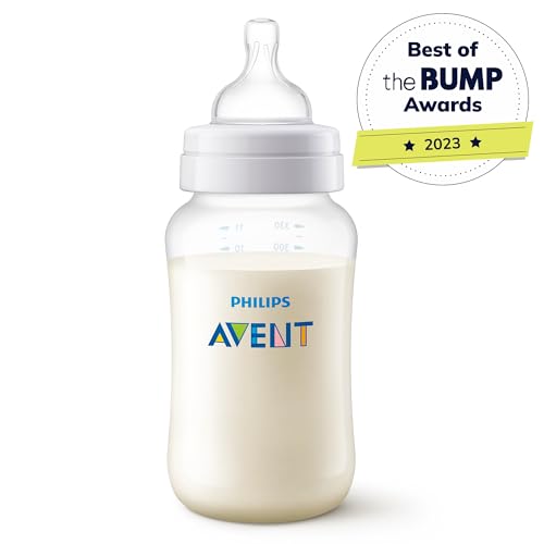 Image of Philips Avent Anti-Colic Baby Bottles, 11oz, with Flow 3 Nipples, 3m+, 4pk, Clear, SCY106 /04 (Pack of 6)