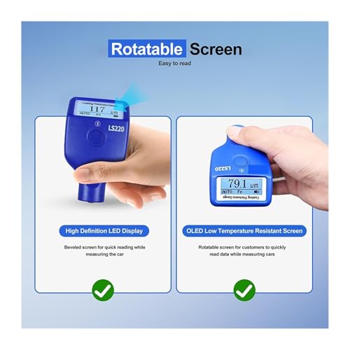 Medidor de espesor de pintura 0-3500μm LCD para autos miniatura 2
