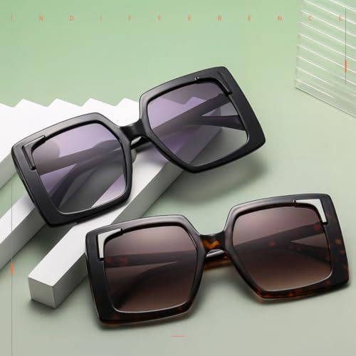 Lunettes de soleil à monture large tendance pour femmes au style décontracté chic