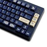 FKZ PBT Custom Keycaps,XDA Profile Dye-Sublimation Cute Star-Sky Themed Keycaps 137 Keys Full Size Keycap Set for Cherry MX Switches Mechanical Gaming Keyboard