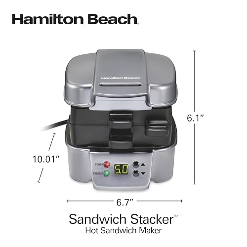Hamilton Beach Sandwich Stacker Fast & Customizable Hot Sandwich Maker - image 8