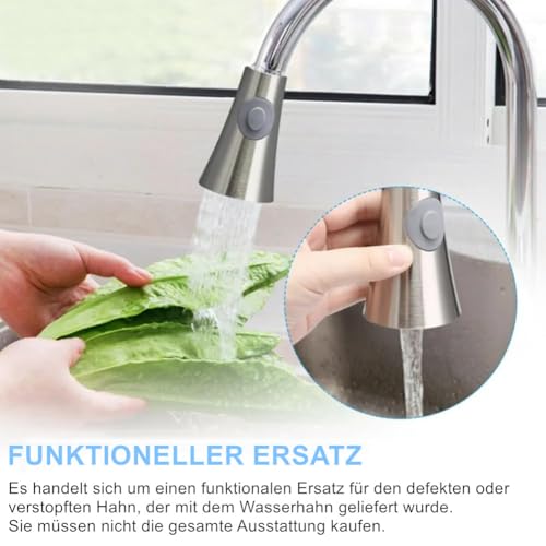 Wasserhahn Ersatz Brausekopf Küchenbrause Geschirrbrause Spray Kopf Bad Küche Pull Out Spray Kopf Ersatzteil Wasser sparen Bubbler Anti Splash Chrom Küchenarmatur Brause Handbrause Chrom Geschirrbrau