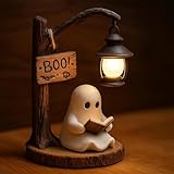 Niedliche Geister-Leselampe 2026, Ghost Reading Book Lamp, Halloween Deko Led Geister Statue Nachtlicht, Halloween-Dekoration für Leser und Buchliebhaber (1 PCS)