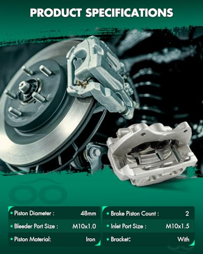 Image of SCITOO 18B5289 Front Right Disc Brake Caliper w /Bracket Fit For Cadillac For SRX 2010-2016, Double Pistons