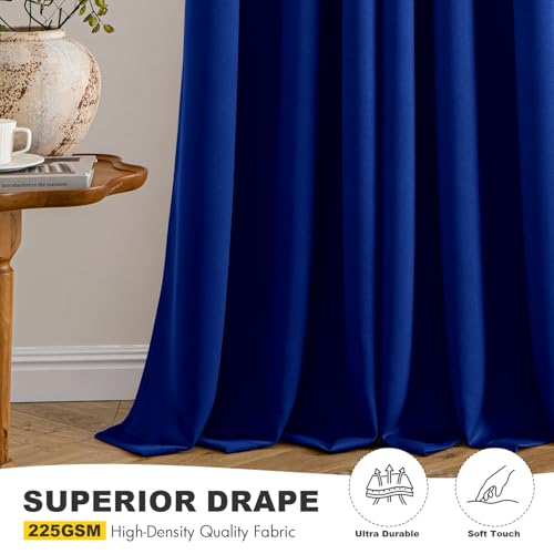 Image of MIULEE Blackout Curtains for Bedroom Living Room 2 Panels, Thermal Insulated Room Darkening Drapes Grommet Noise Reducing Light Blocking Window Treatments 72 Inches Long 40x72 Inch Royal Blue