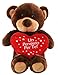 GH Peluche Orso Cuore Sorpresa con Zip Apertura Un Pensiero per Te Peluche Orso Grande 30 cm Ti Amo Pupazzo SanValentino per Lui per Lei