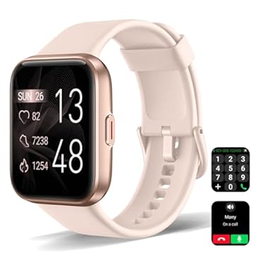 Relogio Smartwatch(Fazer/Atender Chamada), 1,8"Touchscreen Fitness Tracker com freqüência cardíaca Sanguíneo Monitor de sono compatível com iPhone e Android, Alexa Built-in, IP68 relógio impermeável