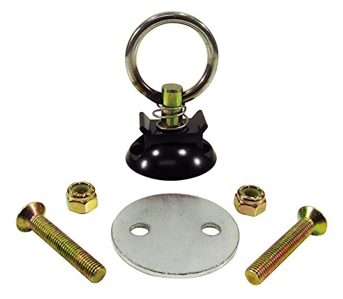 Pit Posse PP2869BK L Track Anchor Aluminum Tie Down Ring - S Track Quick Disconnect System for Enclosed Cargo Trailer, Utility, Flatbed, Truck, SUV, RV, Cargo, Hauling - 4000lb Pull Capacity (Black)