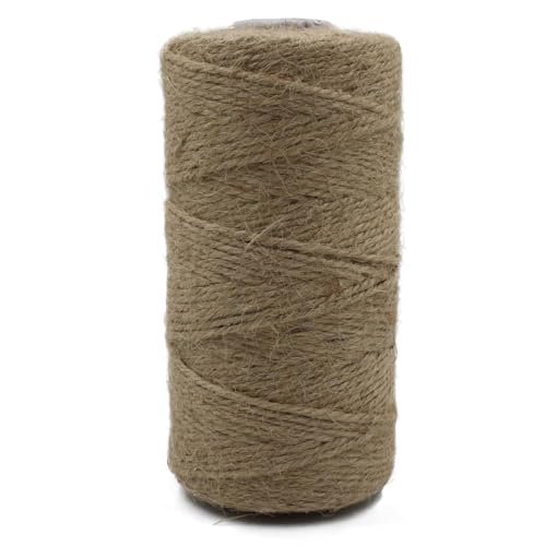 CROCHETA Garden Twine Strong Natural Jute 2mm 328 Feet Long Twisted Jute Twine for Gardening Tomato Climbing Plant Tie Floristry Crafts Gift Wrapping Packing Décor (Brown-1, 2mmx328Feet)