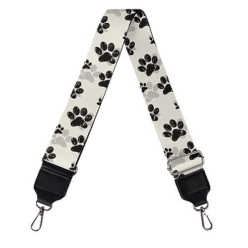 Image of Wide Bag Straps Replacement Crossbody Cute Pet Paw Guitar Straps for Handbags /Purses /Messenger /Duffel Bags Backpack Straps Replacement Adjustable Length from 30 inch to 50.3 inch